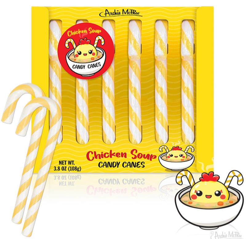 🎄🐔 6-Pack Chicken Soup Candy Canes – Funny Holiday Gag & Prank Gift 😱🍬