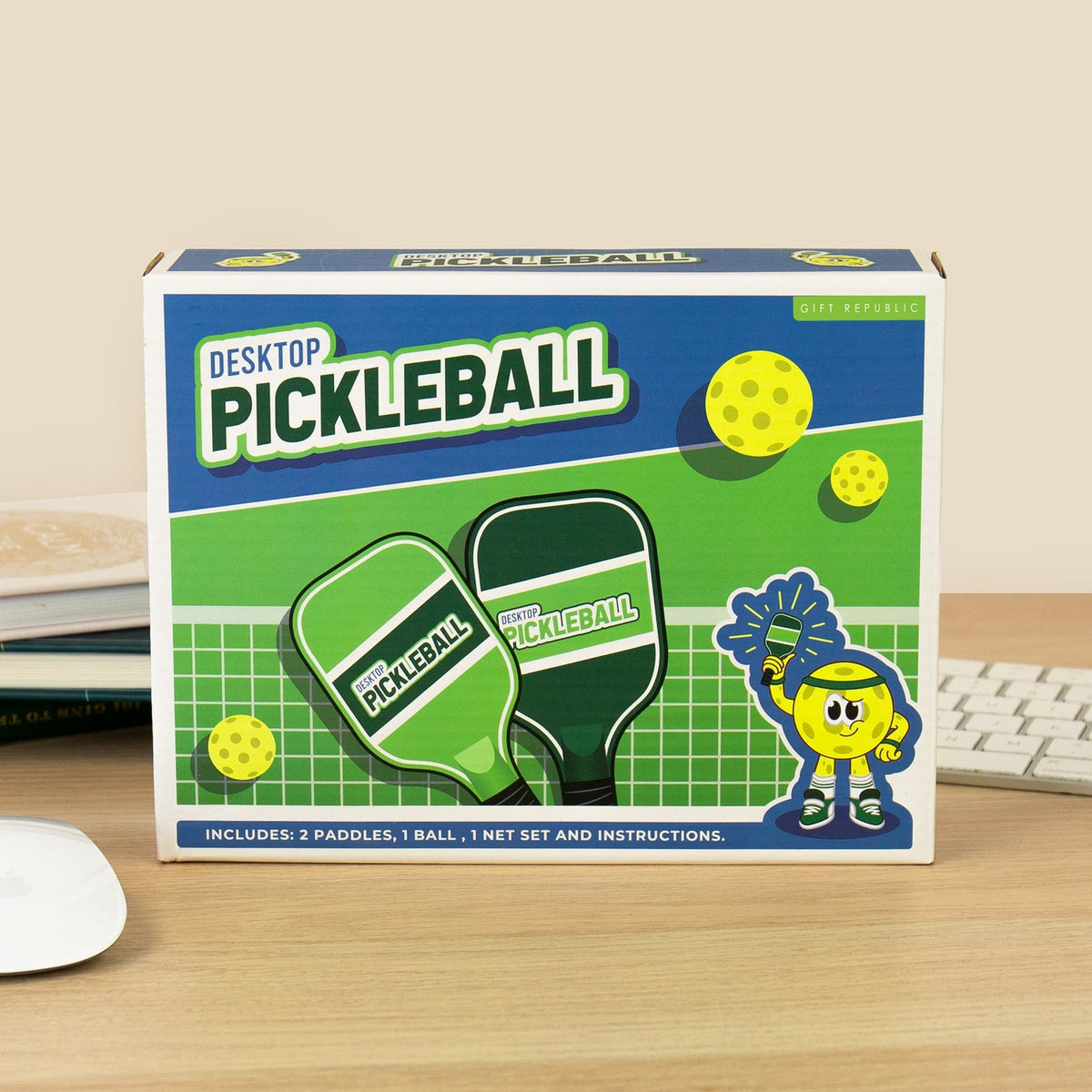 Desktop Pickleball Set – Mini Office Game, Fun Gift Portable Tabletop Sports Toy
