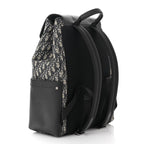 Christian Dior Oblique Jacquard Grained Calfskin Saddle Backpack With Flap