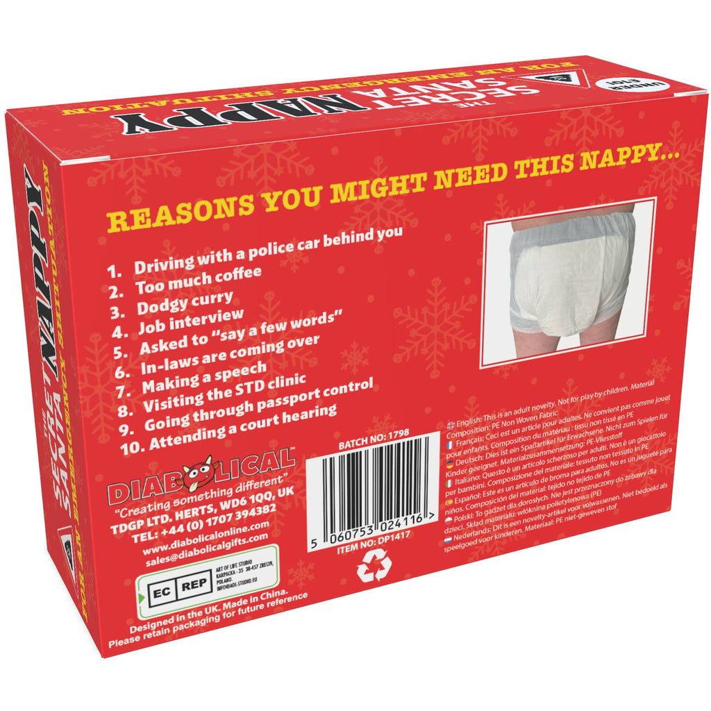 The Secret Santa Nappy Diaper for an Emergency Shit-uation - Over Hill Gag Gift