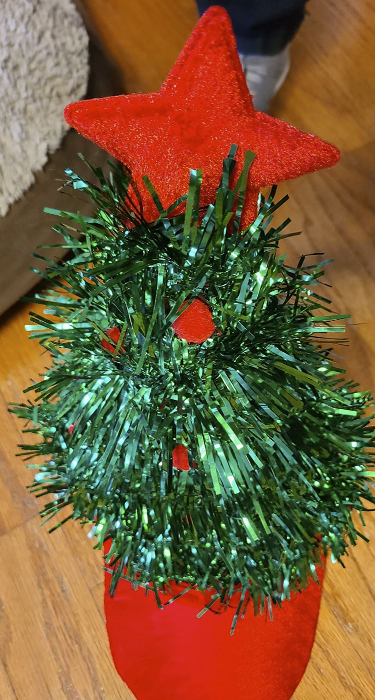 Christmas Tinsel Tree Visor Hat - Funny Gag Gift, Holiday Costume Prop, Joke