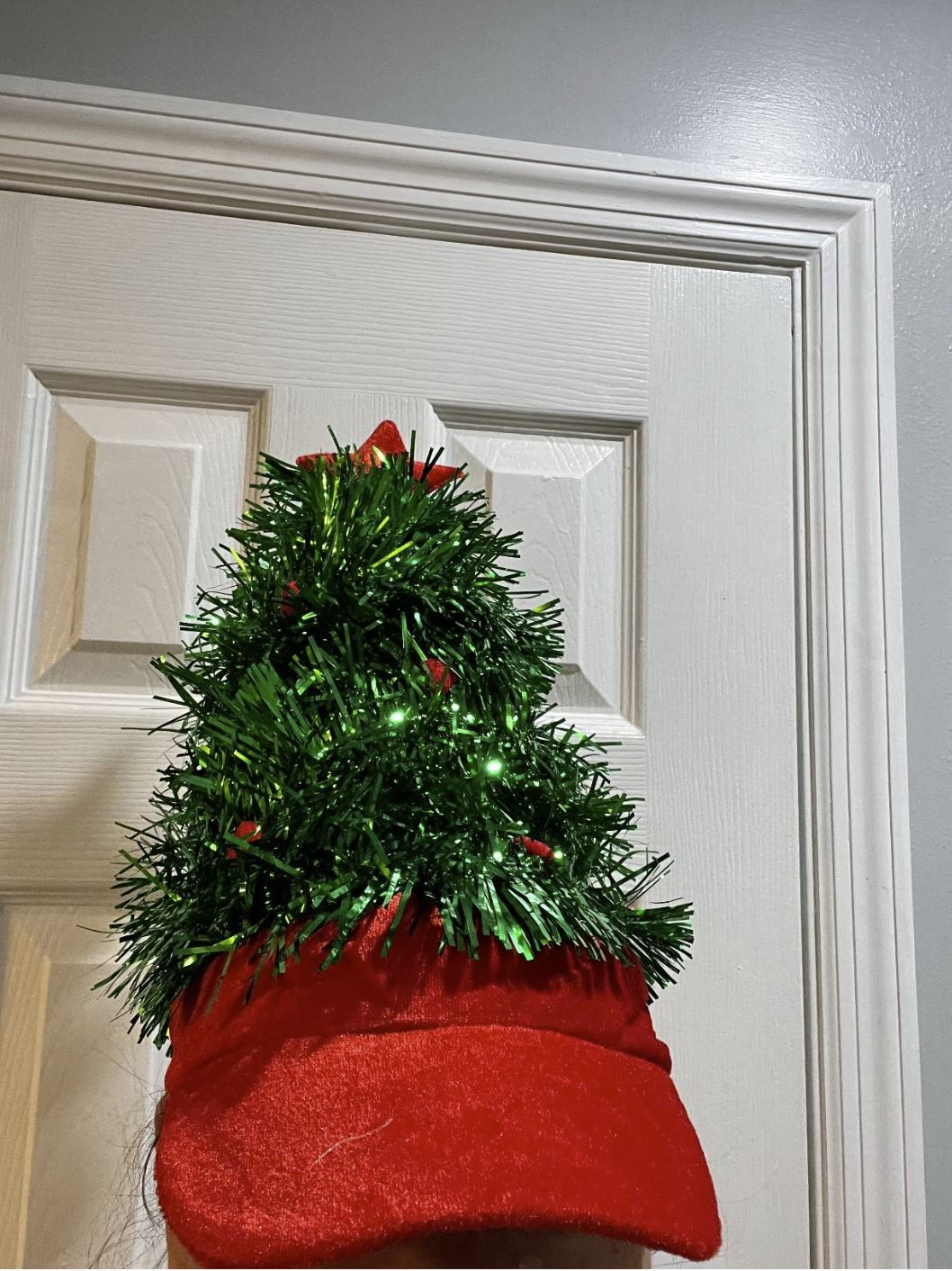 Christmas Tinsel Tree Visor Hat - Funny Gag Gift, Holiday Costume Prop, Joke