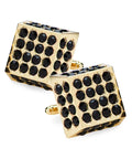 Vittorio Vico Men's Large  Square Studded Colored Crystal Cufflinks: CL76XX Series