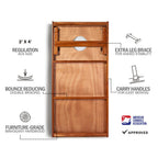 Classic Stripes Dark Wood Ivory and Gold Silver Series Cornhole Boards