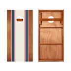 Classic Stripes Mahogany Blue and Red Silver Series Cornhole Boards