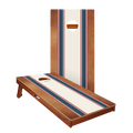 Classic Stripes Mahogany Blue and Red Silver Series Cornhole Boards
