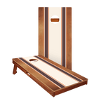 Classic Stripes Mahogany Brown and Orange Silver Series Cornhole Boards