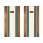 Classic Stripes Mahogany Green and Navy Silver Series Cornhole Boards
