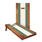 Classic Stripes Mahogany Green and Navy Silver Series Cornhole Boards