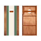 Classic Stripes Mahogany Green and Navy Silver Series Cornhole Boards