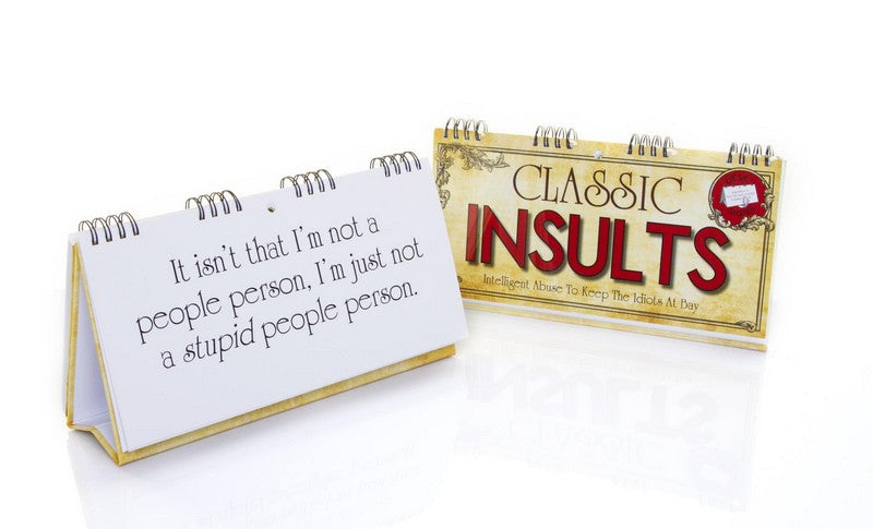 CLASSIC INSULTS Desk Spiral Flip Book - Funny Office Message Table Signs
