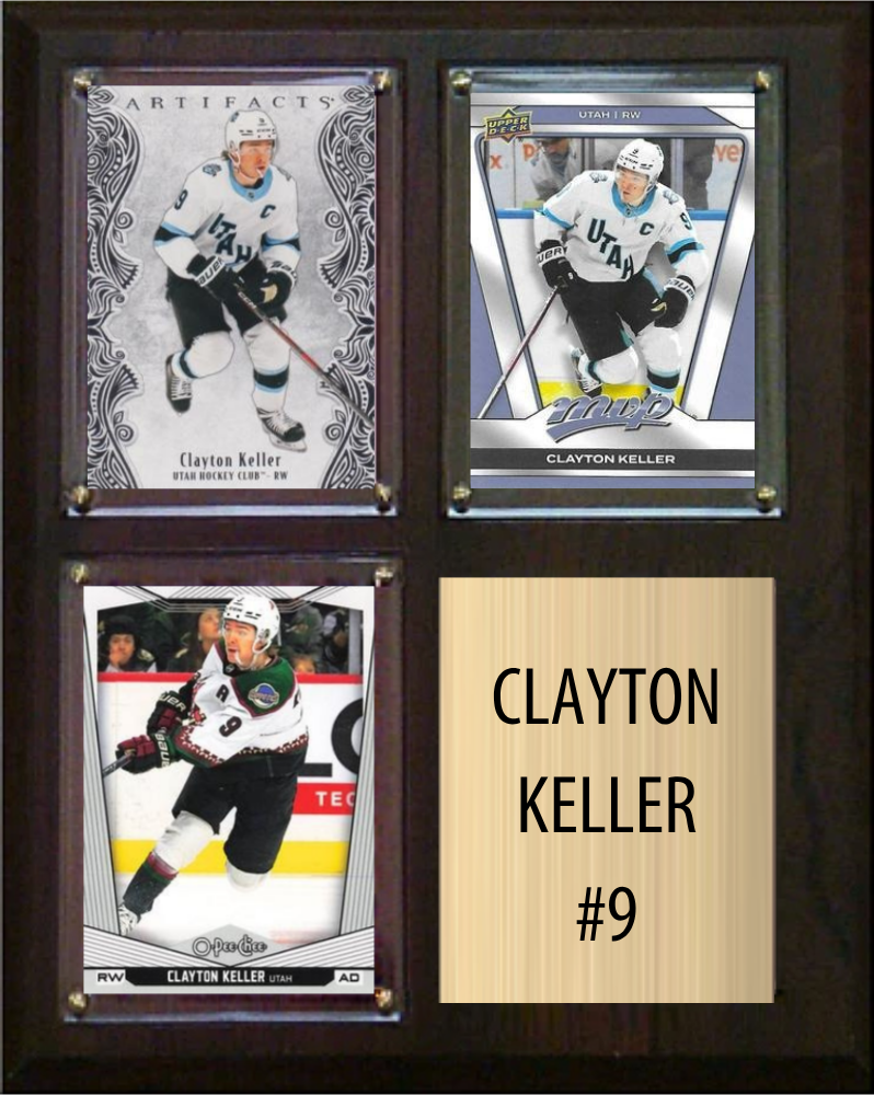Clayton Keller Utah Hockey Club Fan Gift Plaque 8x10 3 Cards Upper Deck 2024 2025 2026