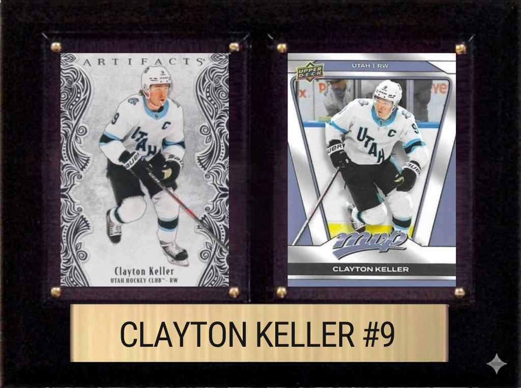 Clayton Keller Utah Hockey Club Fan Gift Plaque 6x8 2 Cards Upper Deck 2024 2025 2026