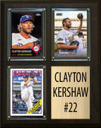 Clayton  Kershaw 3 Card Plaque Topps Bowman 2023 2024 LA Dodgers
