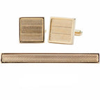 Vittorio Vico Plain Cufflink & Tie Bar Set in Gift Box