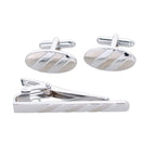 Vittorio Vico Plain Cufflink & Tie Bar Set in Gift Box