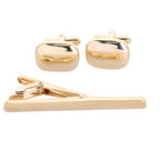 Vittorio Vico Plain Cufflink & Tie Bar Set in Gift Box
