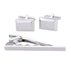 Vittorio Vico Plain Cufflink & Tie Bar Set in Gift Box