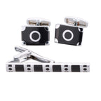 Vittorio Vico Plain Cufflink & Tie Bar Set in Gift Box