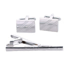 Vittorio Vico Plain Cufflink & Tie Bar Set in Gift Box