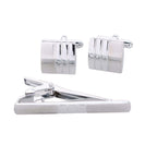 Vittorio Vico Plain Cufflink & Tie Bar Set in Gift Box