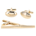 Vittorio Vico Plain Cufflink & Tie Bar Set in Gift Box