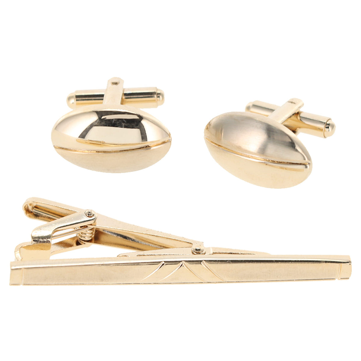 Vittorio Vico Plain Cufflink & Tie Bar Set in Gift Box