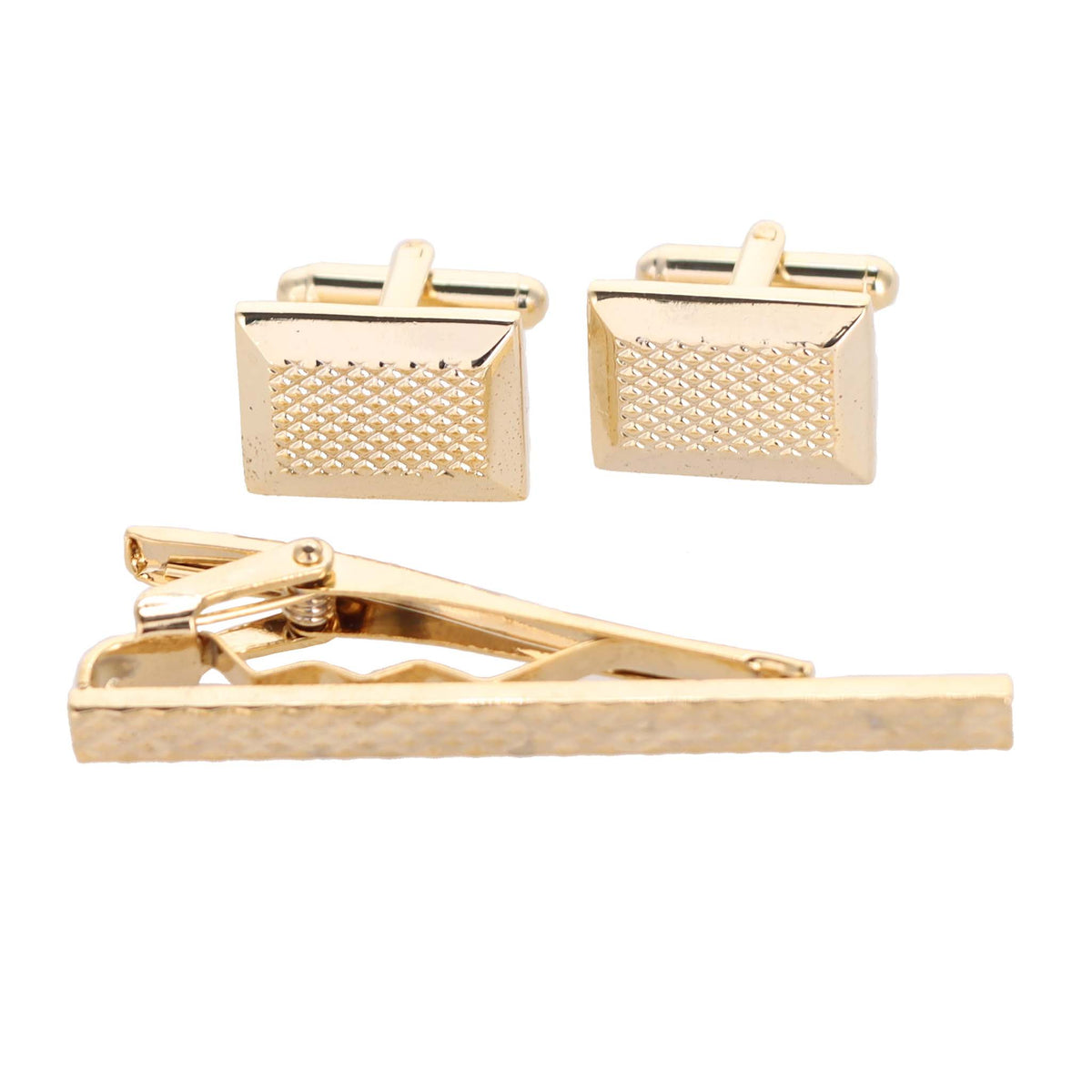 Vittorio Vico Plain Cufflink & Tie Bar Set in Gift Box