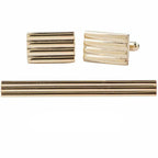 Vittorio Vico Plain Cufflink & Tie Bar Set in Gift Box
