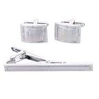 Vittorio Vico Plain Cufflink & Tie Bar Set in Gift Box