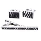 Vittorio Vico Plain Cufflink & Tie Bar Set in Gift Box