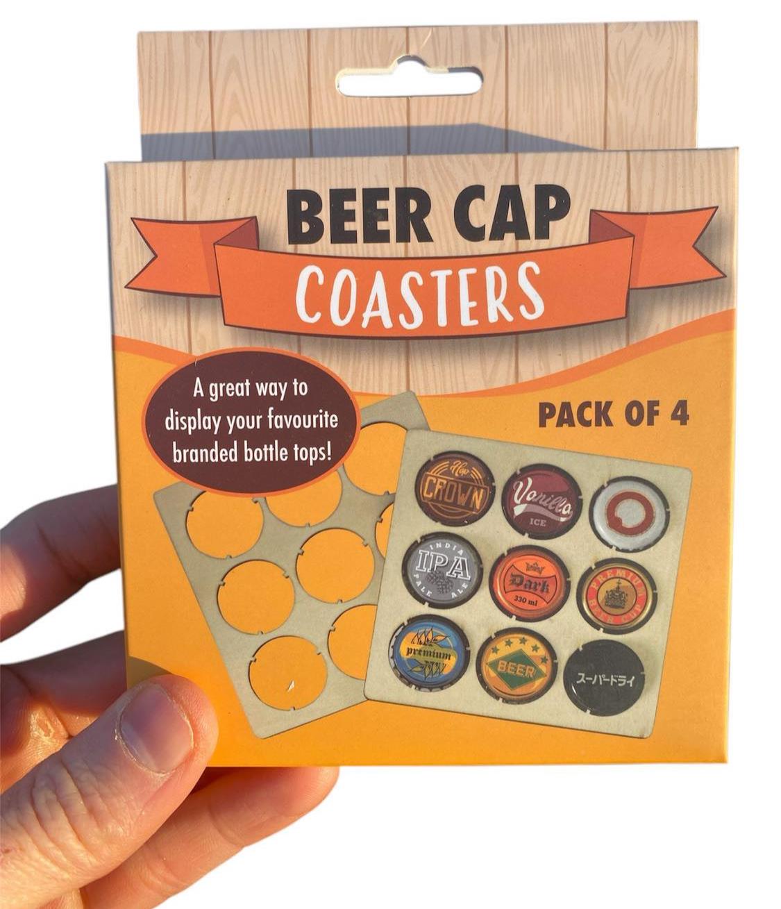Wood Beer Bottle Cap Coasters – DIY Recycled Drink Mats for Custom Beer Creation
