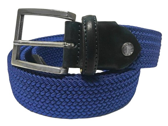 Woven Stretch Solid Belt Cobalt Blue