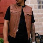 Timber Men's motorcycle leather vest (limited edition)