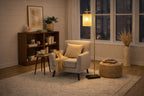 Brizo Bamboo Lampshade Floor Lamp Dark brown and Bronze