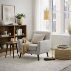 Brizo Bamboo Lampshade Floor Lamp Dark brown and Bronze