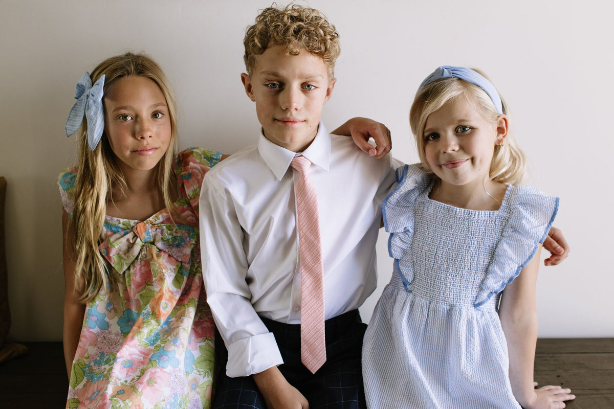 Coral Stripe - Boys Tie