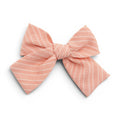 Coral Stripe - Petite Hair Bow