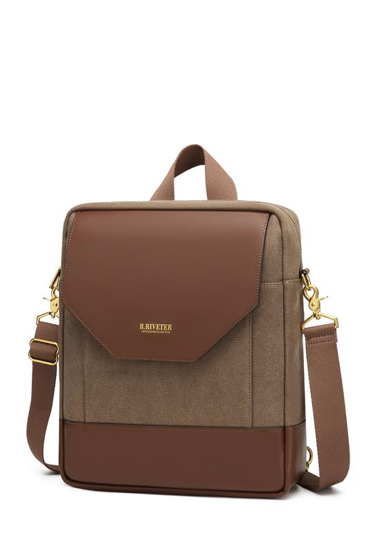 Corbin | Chocolate Washed Canvas + Brown Leather