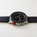 CR-01 - Chrono Watch with Italian Leather Strap - Jet Black