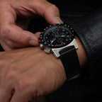 CR-01 - Chrono Watch with Italian Leather Strap - Jet Black