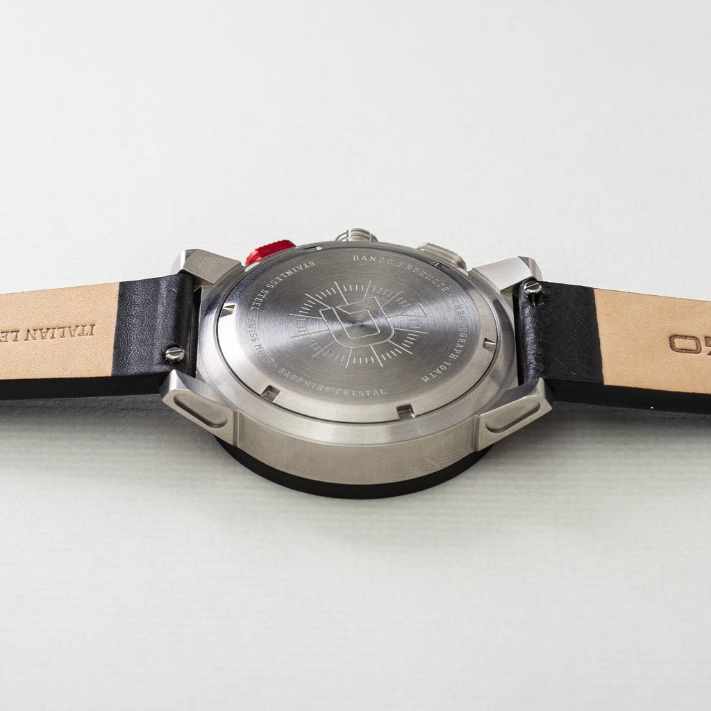 CR-01 - Chrono Watch with Italian Leather Strap - Jet Black