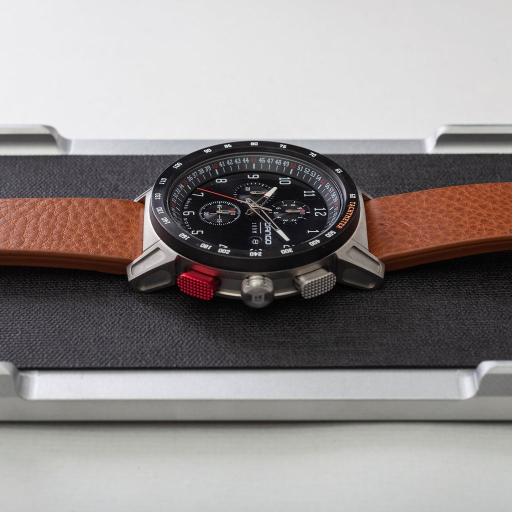 CR-01 - Chrono Watch with Italian Leather Strap - Whiskey Brown