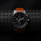 CR-01 - Chrono Watch with Italian Leather Strap - Whiskey Brown