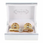 Vittorio Vico Rhinestone Cufflinks & Tie Bar Set in Gift Box