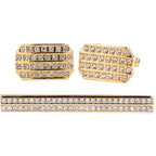 Vittorio Vico Rhinestone Cufflinks & Tie Bar Set in Gift Box