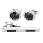 Vittorio Vico Rhinestone Cufflinks & Tie Bar Set in Gift Box