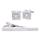 Vittorio Vico Rhinestone Cufflinks & Tie Bar Set in Gift Box