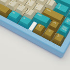 Creamy Blue Design Keycaps and Mechanical Keyboard