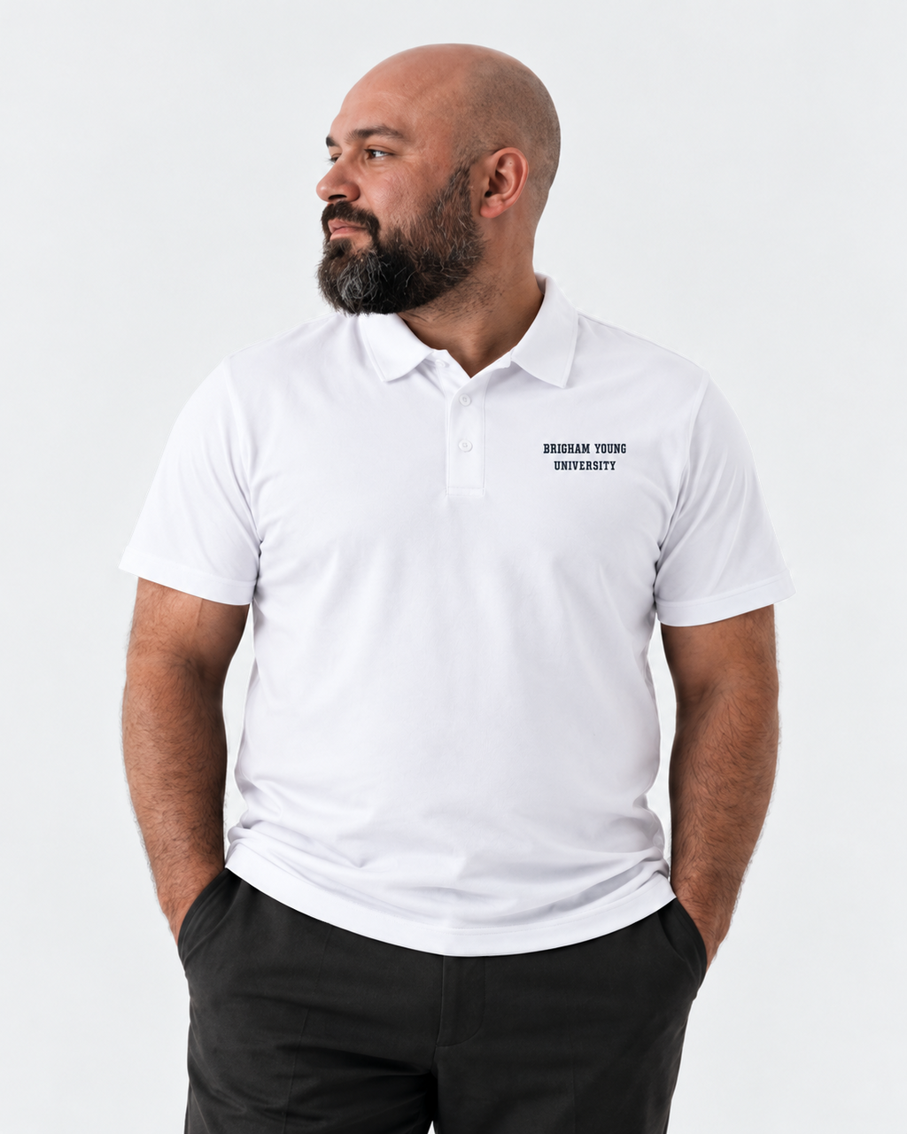 BYU Crest 2.0 Polo White